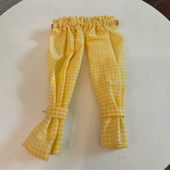 Other - Dollhouse curtains yellow & white